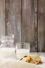 Tasty cookies with milk