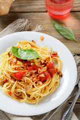 Tasty pasta on a plate