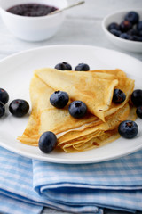 Sweet pancakes with blueberries