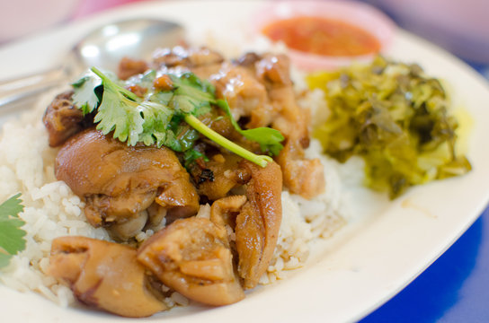 rice with pork leg