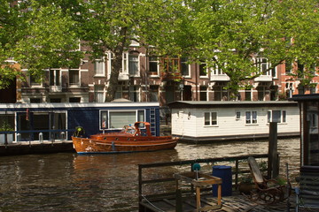 Naklejka premium Hausboote in Amsterdam
