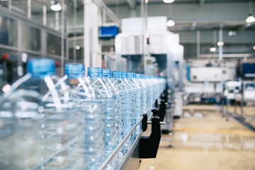 Bottling plant - Water bottling line for processing and bottling pure spring water into blue...