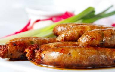 Sausages homemade with vegetables