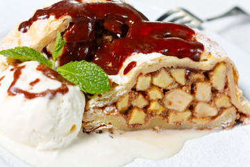 Apple Strudel close-up