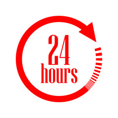 open 24 hours vector icon