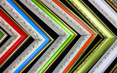 Frames of antique corners, sequence of colors, use as a background