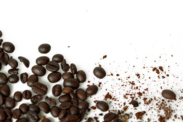 coffee bean on white background