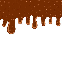 Melting chocolate glaze with sprinkles