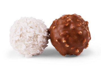 Belgian pralines isolated on a white background