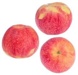 Fuji apples on white