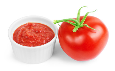 tomato sauce isolated on white background