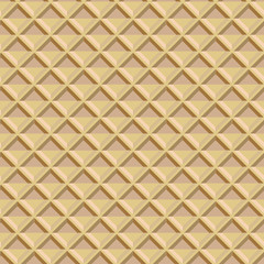Wafer seamless pattern. Baked waffle background with repeating texture. Stylized flat style vector eps8 illustration.