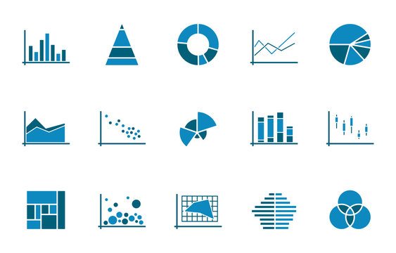 Diagramme Icons - Blau