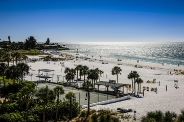 View of Siesta Key beach in Sarasota Florida - obrazy, fototapety, plakaty