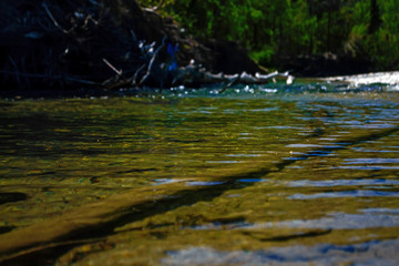 Obraz na płótnie Canvas Close up mountain river water