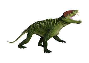 3D Rendering Dinosaur Doliosauriscus on White
