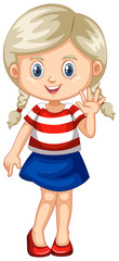 Cute girl waving hand