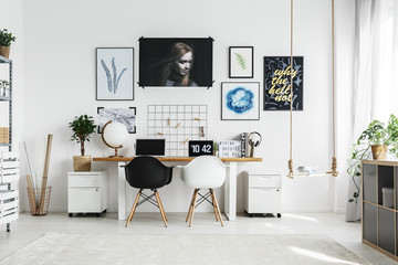 Home office with double desk