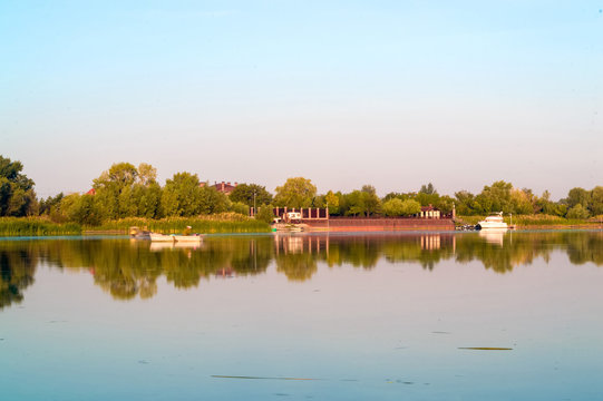 Beautiful river landscape in summer