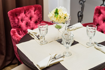 Elegant served table indoors