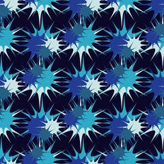 Seamless decorative background with blots and splashes. Vector illustration. Textile rapport.
