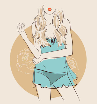 recommend clip art: Beautiful woman wearing sexy lingerie