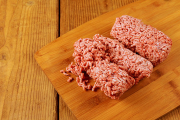 Raw Minced meat with Ground beef. Minced meat close up