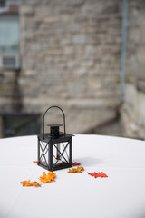 Lantern with Autumn Leaves