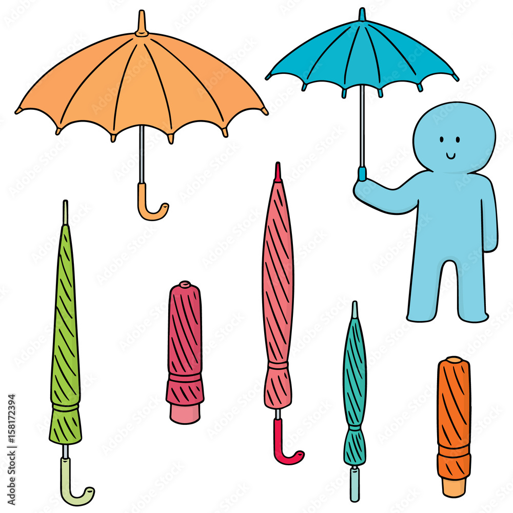 Wall mural vector set of umbrella