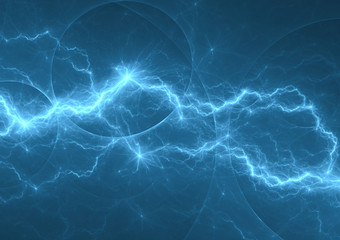 Blue lightning background, abstract plasma element