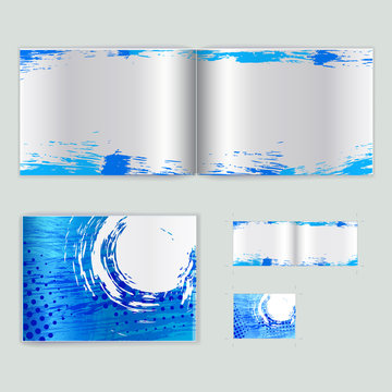 Corporate booklet promotion template with color elements. Vector company brichure business style for advertising, report or guideline. Stationery template with abstract pattern theme illustration.