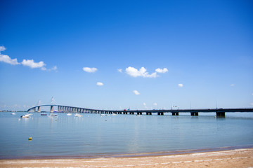 Superbe vue sur le pont de Saint Nazaire, en Loire Atlantique, France