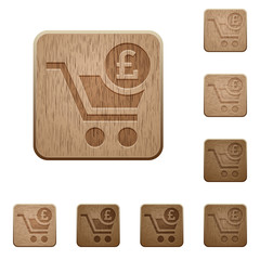 Checkout with Pound cart wooden buttons