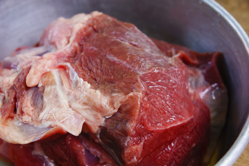 Close Up Fresh Red Meat Texture