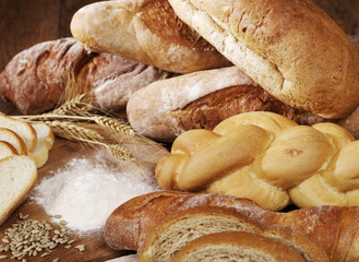 Mixed breads background