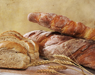 Rustic bread closeup