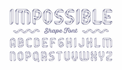 Impossible shape font