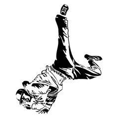 Street dancer on white background. Extreme theme modern print. Isolated on white