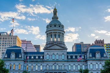 Fototapeta na wymiar City Hall, in downtown Baltimore, Maryland.