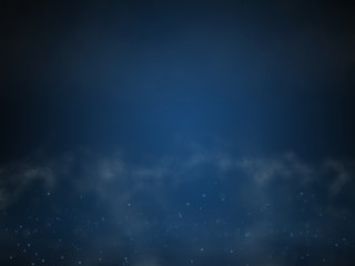 Naklejka na ściany i meble Abstract wallpaper illustration of blue dark blurred background with fog.