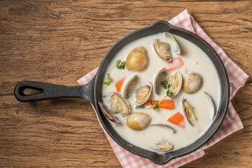 クラムチャウダー　ボストン風　 clam chowder
