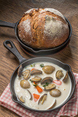 クラムチャウダー　ボストン風　 clam chowder
