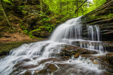 Fototapeta na wymiar Onondaga Falls, at Ricketts Glen State Park, Pennsylvania.