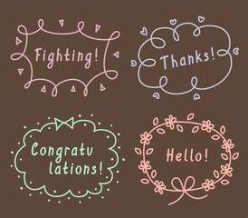 Set of Cute Hand Drawn Frames Vector