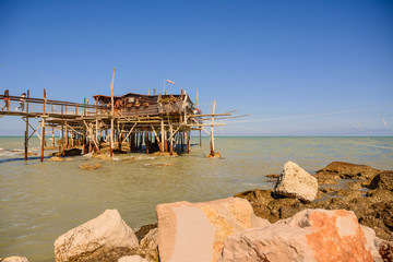 Traditional fisherman's house in Abruzzo, called Trabocco