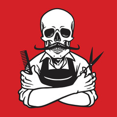 Skull of Barber Logo Template