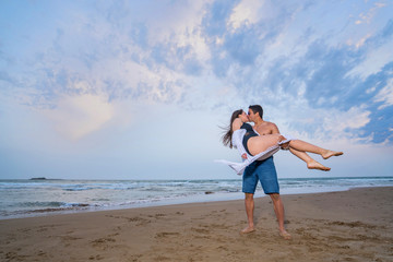 couple walking on the beach