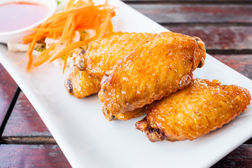 chicken wings with hot spicy barbecue sauce