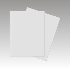 Blank empty magazine template lying on a gray background. vector
