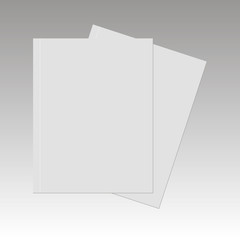 Blank empty magazine template lying on a gray background. vector
